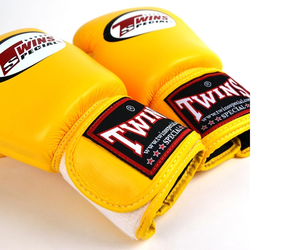 Custom Made TWINS Boxing Sparring <b>Gloves</b> Premium Quality Genuine Cowhide Leather Yellow Color Boxing <b>Gloves</b> for Adults - Product Image 3