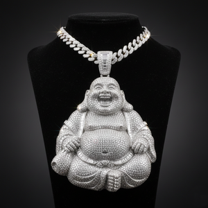 สร้อยคอจี้พระแร็ปเปอร์หัวเราะจี้เครื่องประดับที่ดีและเสน่ห์925เงินเพชรโมอิสซานไนต์เครื่องประดับสตรีทแวร์ - Product Image 3