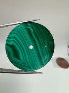 Malachite naturelle verte et noire, cadran plat 37 mm, 2 mm, qualité excellente, pierre précieuse en vrac, idéale pour la fabrication de bijoux, sans perçage, pour montre - Product Image 1