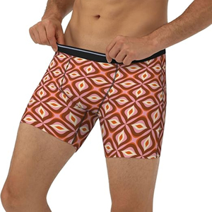 Calzoncillos bóxer cómodos de elastano/poliéster para hombre, con bolsa de realce de encaje sexy, transpirables, ecológicos, de secado rápido, de talle alto y con logo. - Product Image 1