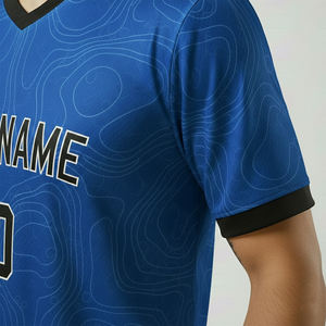 เสื้อฟุตบอลทีมพิมพ์ลายโลโก้ตามสั่งขายส่ง แบบมีแถบลาย สำหรับฤดูร้อน ระบายอากาศได้ดี แขนสั้น ชุดทีมฟุตบอล - Product Image 4