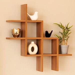 Étagère murale flottante en bois – Organisateur élégant, étagère murale en forme de L pour salon, chambre, cuisine, couloir - Product Image 1