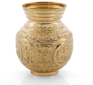 Pichet en laiton Lota Kalash, pichet de prière en laiton pour la maison, est croyamment perçu comme apportant la paix et l'énergie positive. - Product Image 5