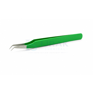 Nouvelles pinces à cils de précision couleur verte, manche vert, pointe angulaire à 45 degrés, pinces en acier inoxydable - Product Image 4