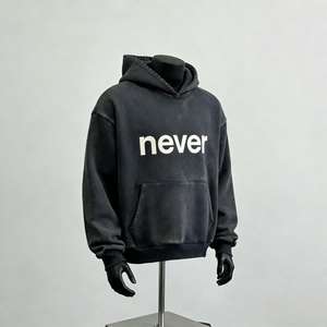 Sweat à capuche oversize en coton épais pour l'hiver, personnalisable avec logo, vierge, uni, pour homme - Product Image 4