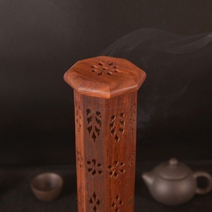 Quemador de Incienso Hexagonal de Madera Hecho a Mano con Recolector de Humo y Soporte para Varillas, para Aromaterapia y Meditación - Product Image 5