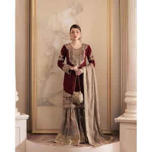 Designer <b>Wedding</b> Apparel Elegant <b>Top</b> Bottom Dupatta for Party Wear - Product Image 1