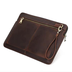 business leather <b>bag</b> with structured compartments for laptop <b>documents</b> and office supplies leather laptop briefcase - Product Image 1