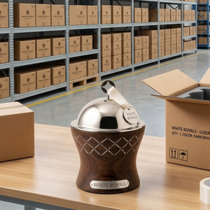 Olla Moderna Geométrica Tallada en Madera con Revestimiento de Acero Inoxidable, Aislada, para Mantener la Comida Caliente, Tipo Buffet, para Oriente Medio - Product Image 6