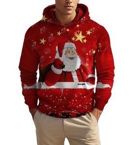 Custom Winter Wholesale Eco-Friendly Breathable Polyester/Cotton <b>Christmas</b> <b>Hoodie</b> Graphic Design Oversized Embroidered Print - Product Image 2