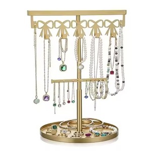 Support à bijoux vintage en métal, présentoir décoratif pour colliers, boucles d'oreilles, bracelets, bagues, pour chambre à coucher, coiffeuse, commode, rangement domestique D - Product Image 6