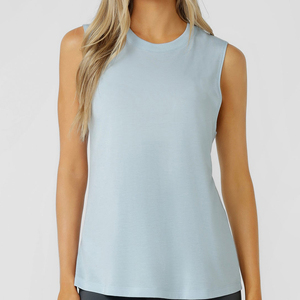 Débardeur confortable pour femmes, couleur unie, sans manches, vêtements décontractés d'été, vêtements de fitness - Product Image 1