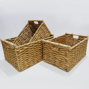 Natural Rattan Storage Baskets Rectangle With Handles <b>Rustic</b> Multi Purpose Neatening Basket - Product Image 6