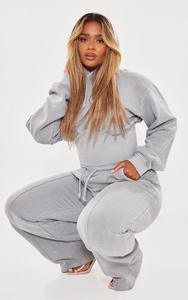 Custom Color Printed Women's Tracksuit with Wide Leg Sweat Pants Casual Comfortable Above Knee Track Suit Wear - Product Image 2