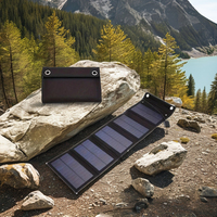 Panel Solar Plegable de 50W, Cargador Solar Monocristalino Portátil con 20% de Alta Eficiencia para Camping, RV y Suministro de Energía al Aire Libre