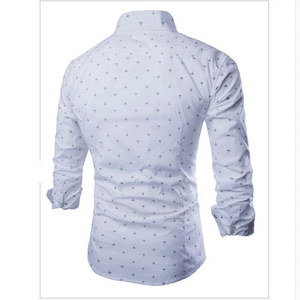 Camisa estampada de moda para hombre, barata, de manga larga, con cuello alto, con botones, formal e informal - Product Image 4