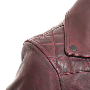 Women <b>Leather</b> <b>Jacket</b> Genuine Sheepskin Moto Biker Style Wholesale Factory Solid Color Zipper Closure Full Sleeve - Product Image 3