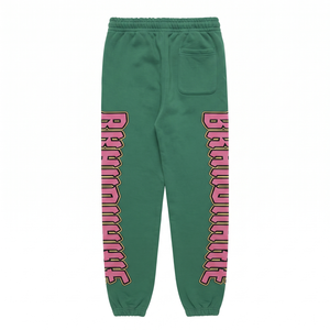 Pantalones Deportivos de Felpa de Algodón y Poliéster de 380 GSM, Color Verde, con Impresión de Plastisol Premium, Logotipo Personalizado, OEM, ODM - Product Image 2