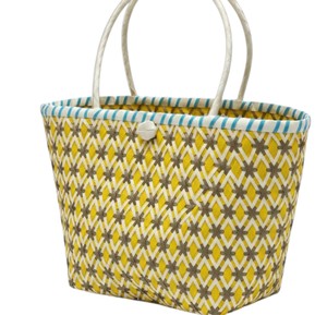 Customized Yellow And <b>Grey</b> Woven Plastic Shoulder Handbag And Handmade <b>Bag</b> Trendy Daily Shopping <b>Tote</b> <b>Bag</b> - Product Image 3