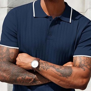 Camisas Casuales de Alta Calidad para Hombre, Personalizadas, de Lona Sólida, Manga Corta, Transpirables, Cuello Camisero, Antiarrugas, a Precio Razonable - Product Image 4