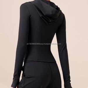 6 colores transpirable elástico sin costuras mujer cremallera Yoga chaqueta Fitness cintura más delgada correr gimnasio deportes XL chaquetas y sudaderas con capucha - Product Image 3