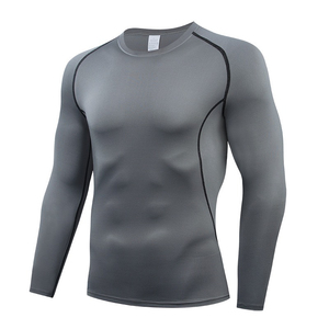 Haut de compression unisexe à col en V, manches longues, séchage rapide, respirant, sous-vêtement de sport, pour entraînement et hockey, hiver - Product Image 3
