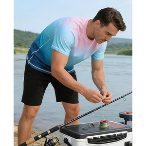 เสื้อยืดรัดรูปผู้ชาย แขนสั้น ป้องกันรังสียูวี แห้งเร็ว รับผลิตแบบ OEM - Product Image 3