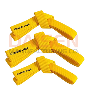 Ceinture de Taekwondo jaune avec logo personnalisé, tissu durable, équipement d'entraînement d'arts martiaux unisexe - Product Image 6