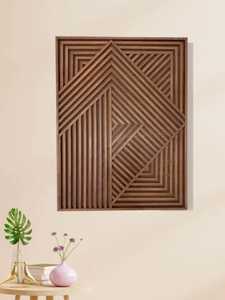 Panneau mural en bois géométrique moderne, décoration murale en bois artisanale pour salon, chambre et décoration intérieure - Product Image 1