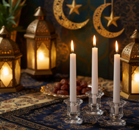 Ensemble de bougies coniques élégantes en cire de soja et paraffine blanche, faites à la main, sans fumée, pour les célébrations du Ramadan, l'Aïd, les anniversaires, les mariages, Pâques, Noël