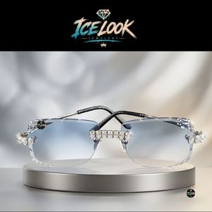 แว่นกันแดด Iced Out คุณภาพดี ดีไซน์หรูหรา ประดับเพชร สไตล์ฮิปฮอป แฟชั่นแว่นตา - Product Image 6
