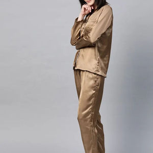 Elegant Cotton Women Sleepwear 2 Piece Jersey Pajama Set Breathable Quick Dry Drawstring Closure Comfortable Night Suit OEM - Product Image 3