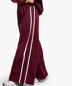 Pantalones de chándal de algodón 100% personalizados al por mayor para mujer, de moda casual, de pierna recta y frente liso para invierno - Product Image 4