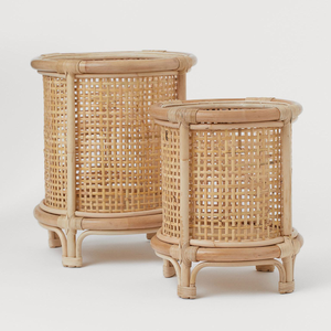 Natural rattan <b>basket</b> planter wholesale <b>cheap</b> price wicker plant holder for home and garden decoration - Product Image 1