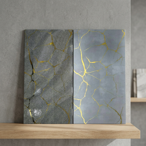 Carreaux de miroir en céramique décoratifs polis et émaillés, carreaux de mur en verre de troisième cuisson dorés et argentés, design de créateur, meilleur prix - Product Image 5