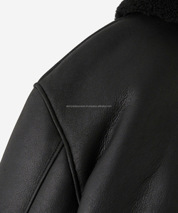 Chaqueta Bomber de piel tejida de punto corto para mujer con forro calentado prendas de vestir exteriores de piel de oveja para invierno otoño - Product Image 5