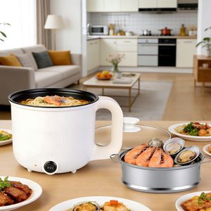 Olla Eléctrica de Doble Potencia 300W/600W de 1.8L con Revestimiento Interior de Cerámica y Apagado Automático, Vaporera Multifuncional con Rejilla para Cocinar al Vapor - Product Image 2