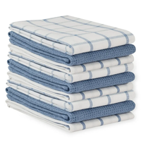 Ensemble de serviettes de cuisine, lot de 6, coton rayé, séchage rapide, tissées, rectangulaires, lavables en machine, noir, blanc, gris