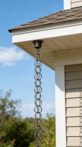 Chaînes de pluie décoratives en métal en forme d'anneaux ronds pour jardin, chaîne de drainage d'eau suspendue pour extérieur, décoration de patio et de maison, provenance Inde - Product Image 3