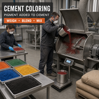 Pigment d'oxyde de fer synthétique inorganique de qualité construction, rouge, jaune, noir, bleu, vert, 1 kg, pour la coloration du béton, du ciment et du mortier