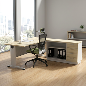 Escritorio de Computadora Independiente de Tablero de Aglomerado Moderno y Duradero de la Marca AY Office System, con Altura Ajustable, Cajón para Archivos y Almacenamiento, para Uso en el Hogar y la Oficina - Product Image 2