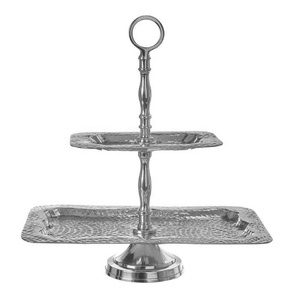 แท่นวางเค้กอลูมิเนียมและทองเหลือง2ชั้นอุปกรณ์ตกแต่งเค้กจากอินเดียสำหรับงานแต่งงาน - Product Image 4