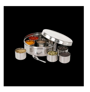 Stainless Steel Spice <b>Box</b> Customized Excellent Quality <b>Herb</b> Tool Storage Steel Spice <b>Box</b> with Lid and Spoon - Product Image 3