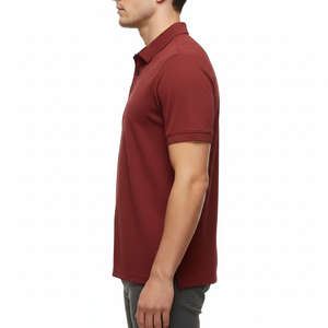 เสื้อโปโลผู้ชายผ้าฝ้าย 260 GSM ทรงปกติ แขนสั้น แฟชั่น นุ่ม ระบายอากาศดี คอวี แห้งเร็ว รับผลิตแบบ OEM/ODM - Product Image 4