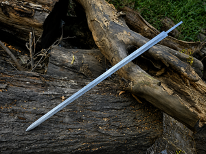 Espada vikinga de acero de Damasco forjada a mano, hoja en bruto de 38 pulgadas de longitud total – Espada de espiga completa, ideal para fabricantes de espadas - Product Image 3