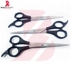 Ciseaux de barbier professionnels en gros, OEM, logo personnalisé, manche en plastique noir, acier inoxydable à haute teneur en carbone, ciseaux de coupe de cheveux - Product Image 4