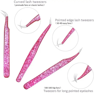 Pinces à cils 3D 6D en acier inoxydable 100 % fermé de haute qualité, anti-dérapantes, pointues, pour extensions de cils - Product Image 3