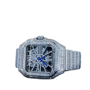 Montre à bracelet en acier inoxydable avec diamants en moissanite, automatique, nouvelle conception, de qualité supérieure, résistante à l'eau, pour la vente en gros - Product Image 1