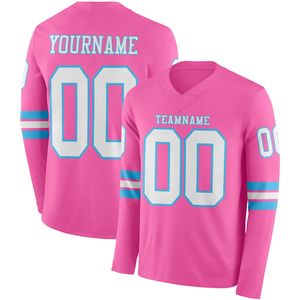 Maillot de football américain personnalisé respirant à manches longues avec logo frontal, chemise d'équipe personnalisée 100 % polyester, nom d'équipe personnalisé inclus - Product Image 4