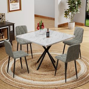 Mid Century Modern <b>Square</b> Dining <b>Table</b> for 4-6 People <b>Kitchen</b> Dining Room or Office Multifunctional Coffee <b>Table</b> - Product Image 5